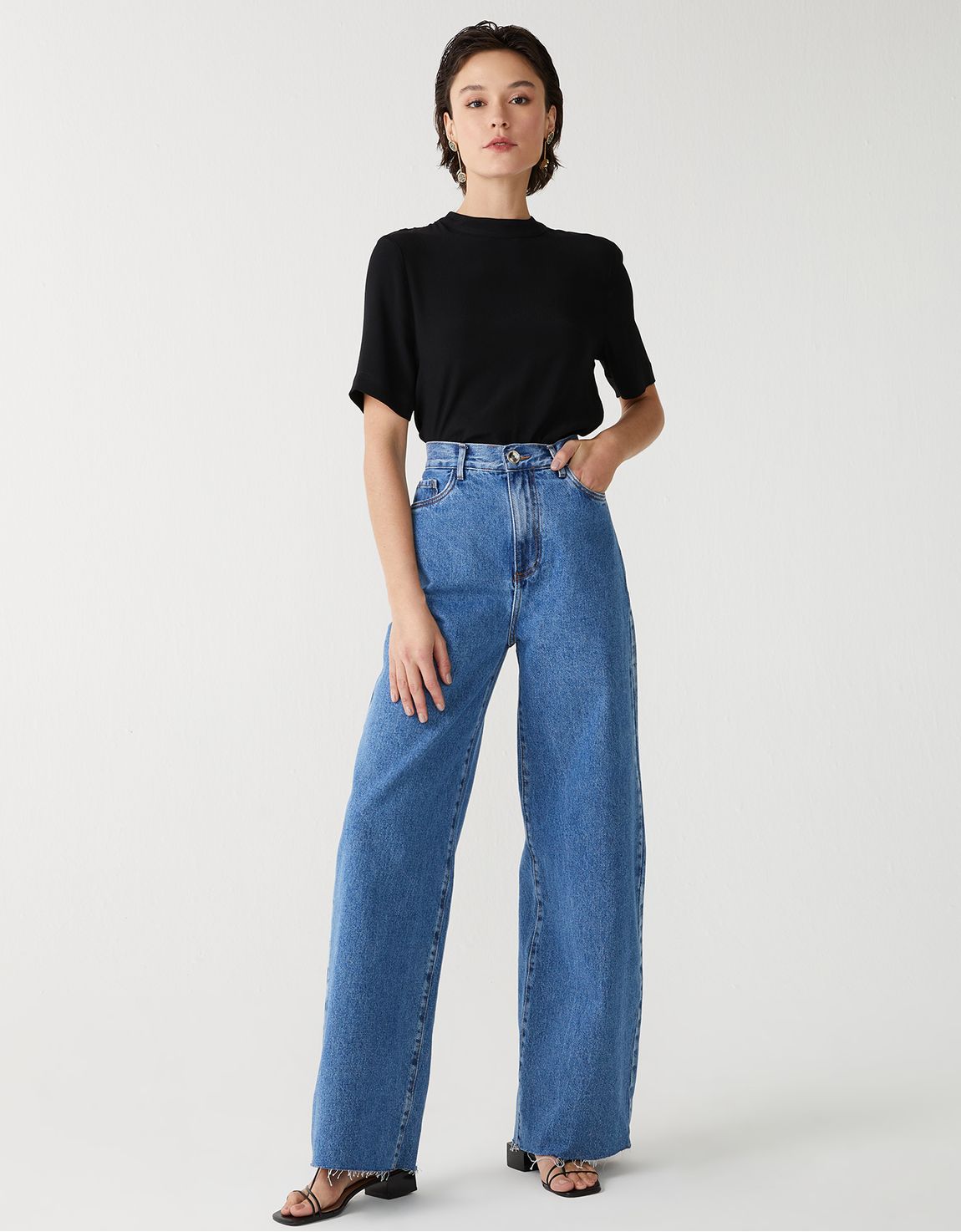 Calça jeans wide