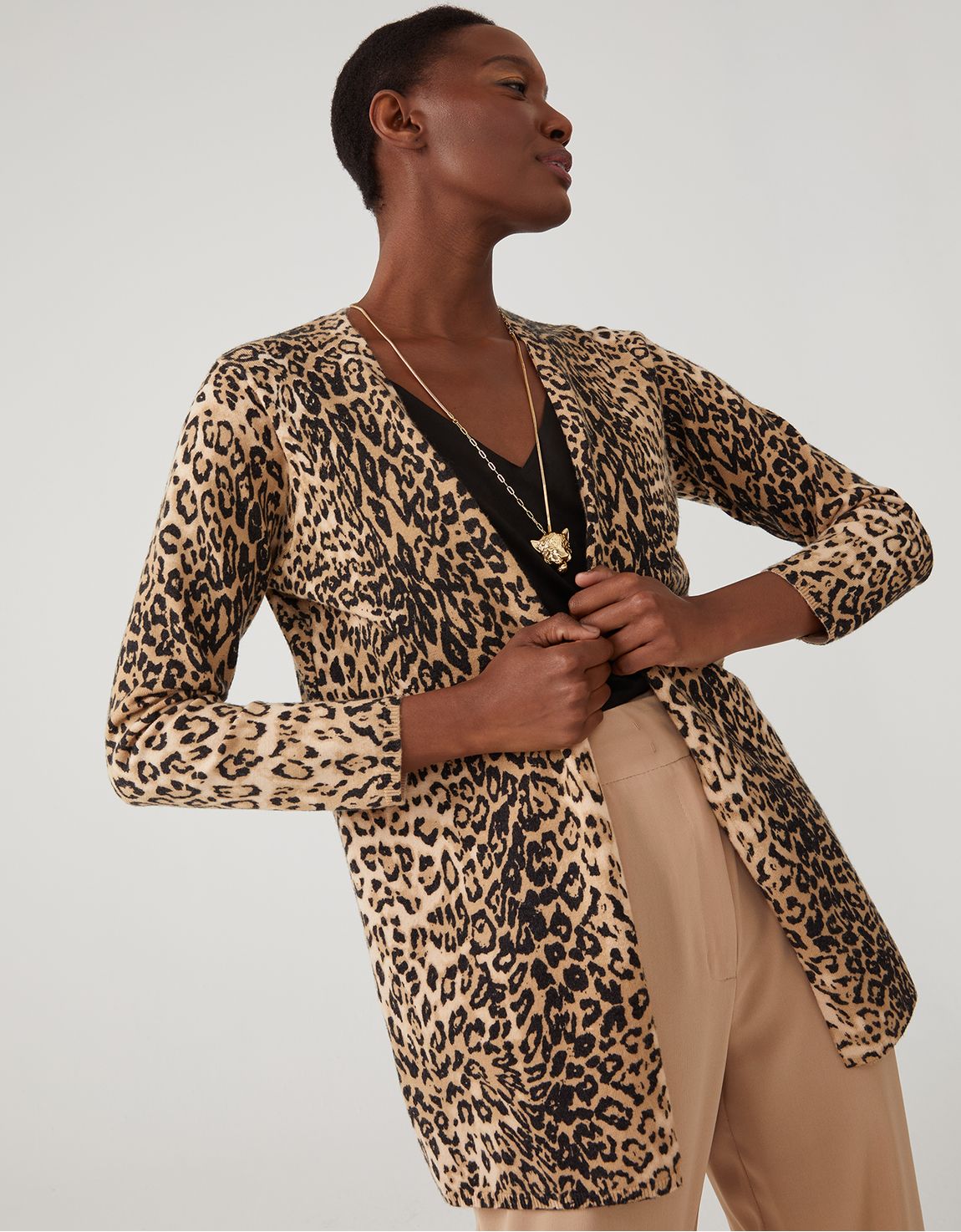 Casaco tricot leopardo