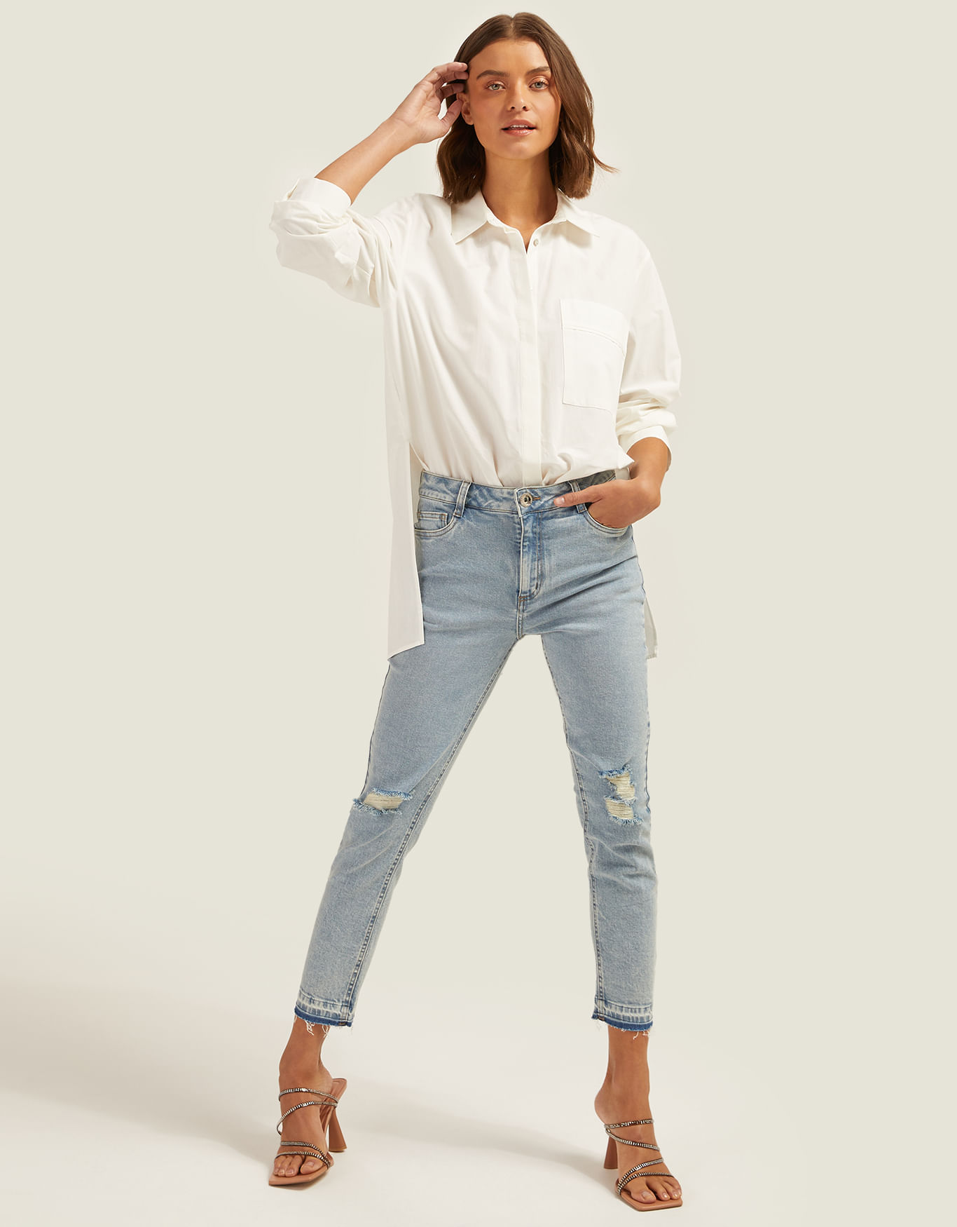 Calça jeans skinny cintura alta - calças jeans - SHOULDER