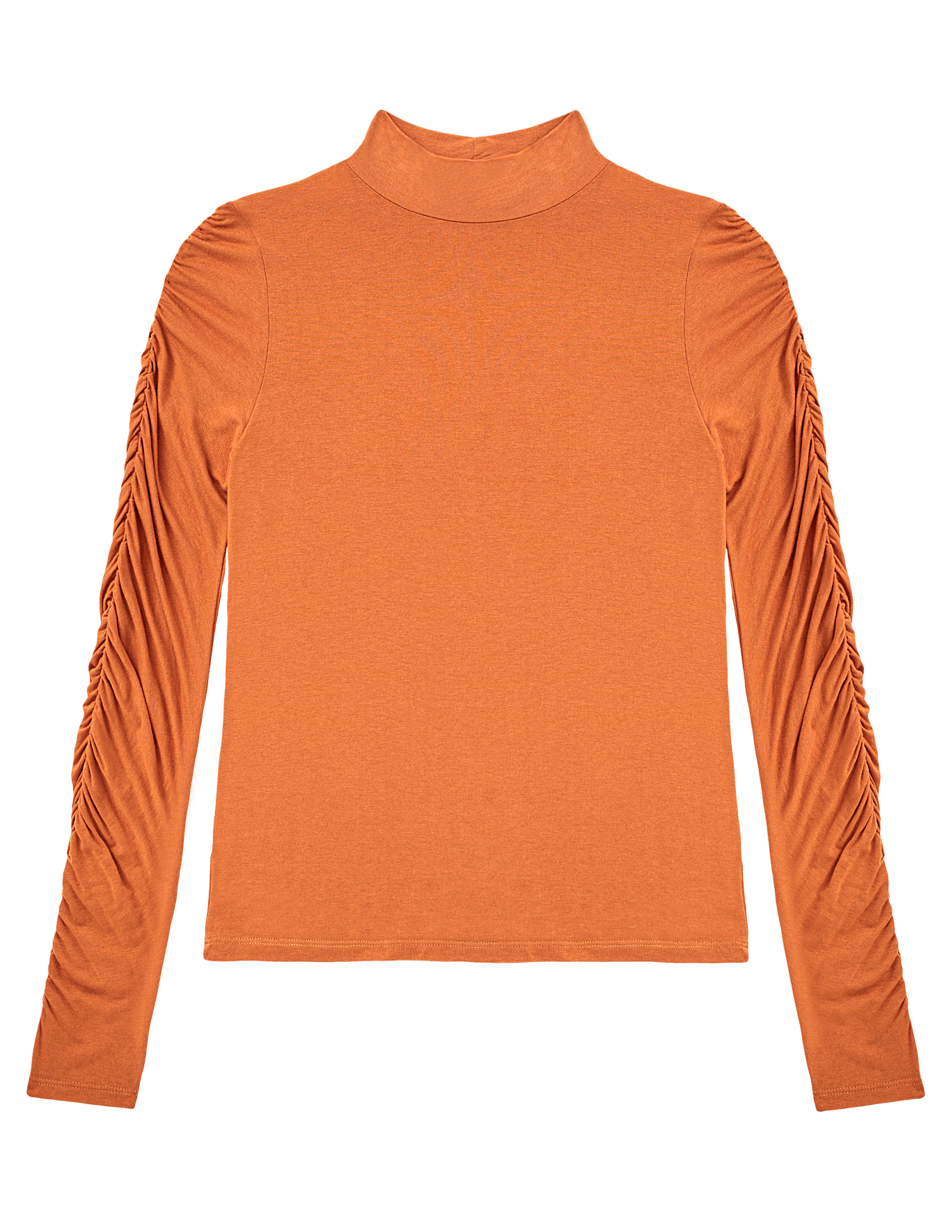 Colorvie Camisa blusa meia manga com detalhe cruzado/franzido