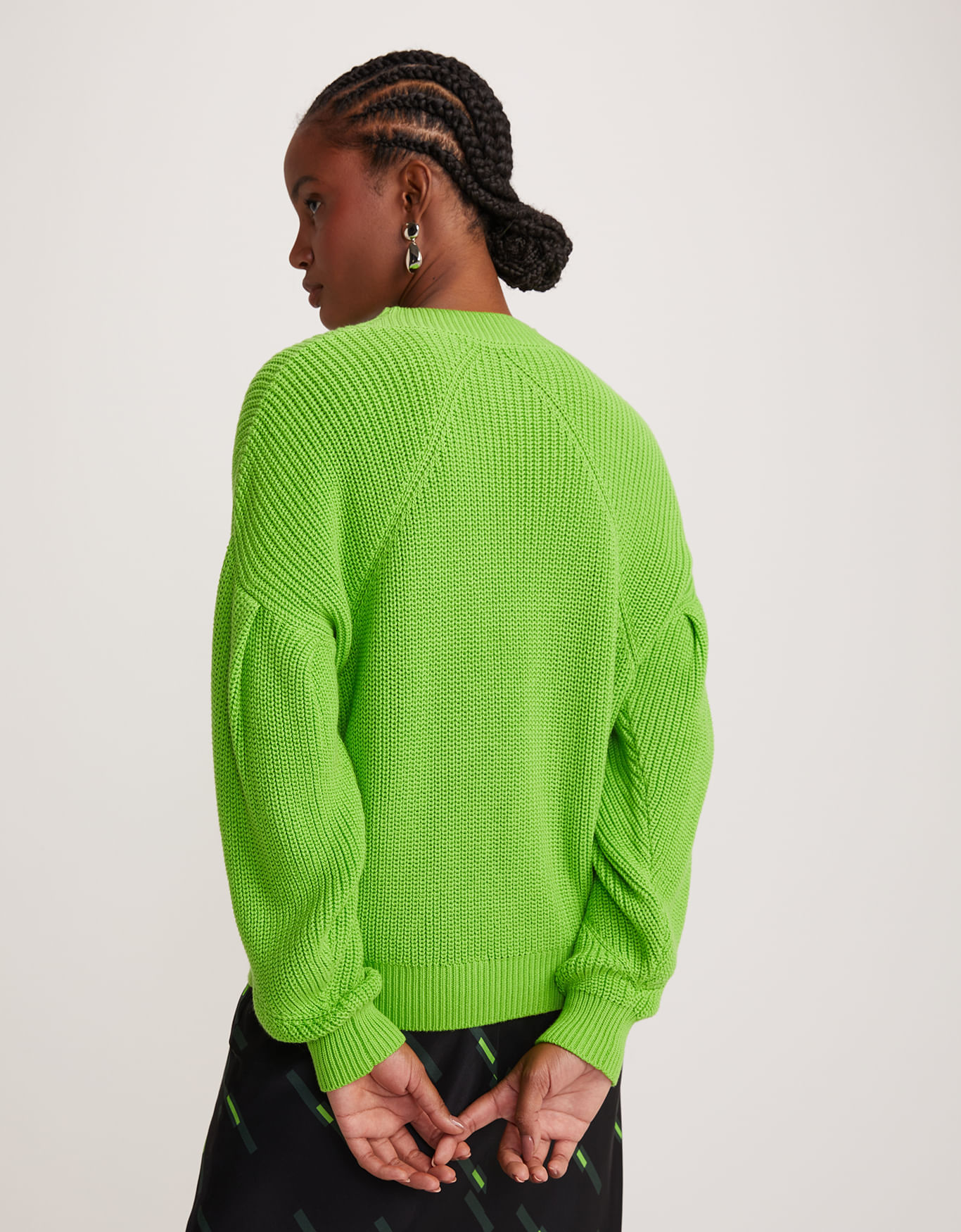 Blusa Mini Nervuras - Verde - DMartins Tricot