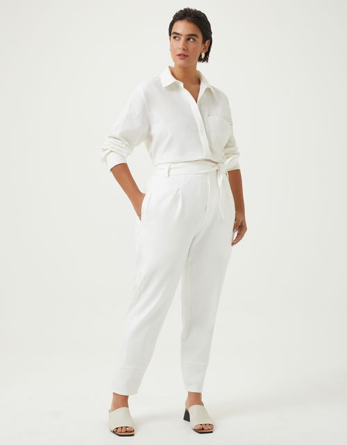 Calça malha estruturada off white