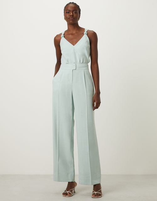 Calça pantalona alfaiatada azul