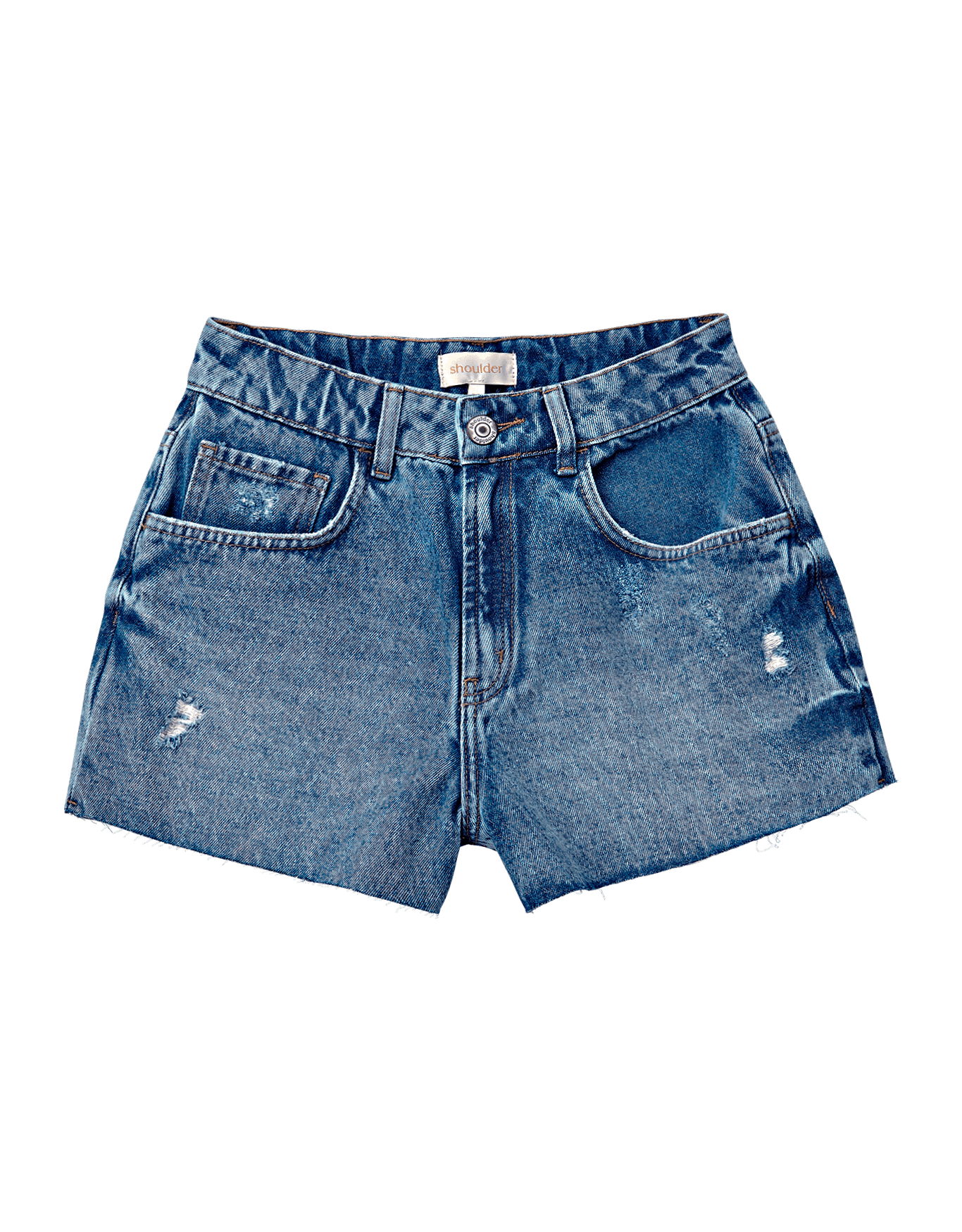 Shorts Jeans Barra a Fio Azul Médio Eco Denim™