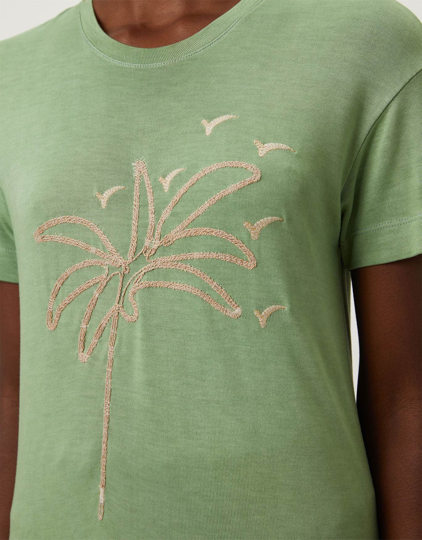 T-shirt coqueiro bordado lurex - camisetas - SHOULDER