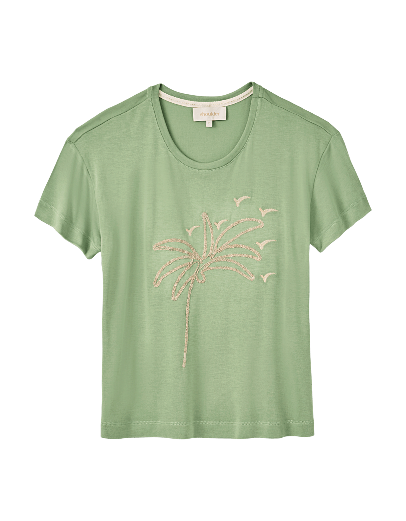 T-shirt coqueiro bordado lurex - camisetas - SHOULDER