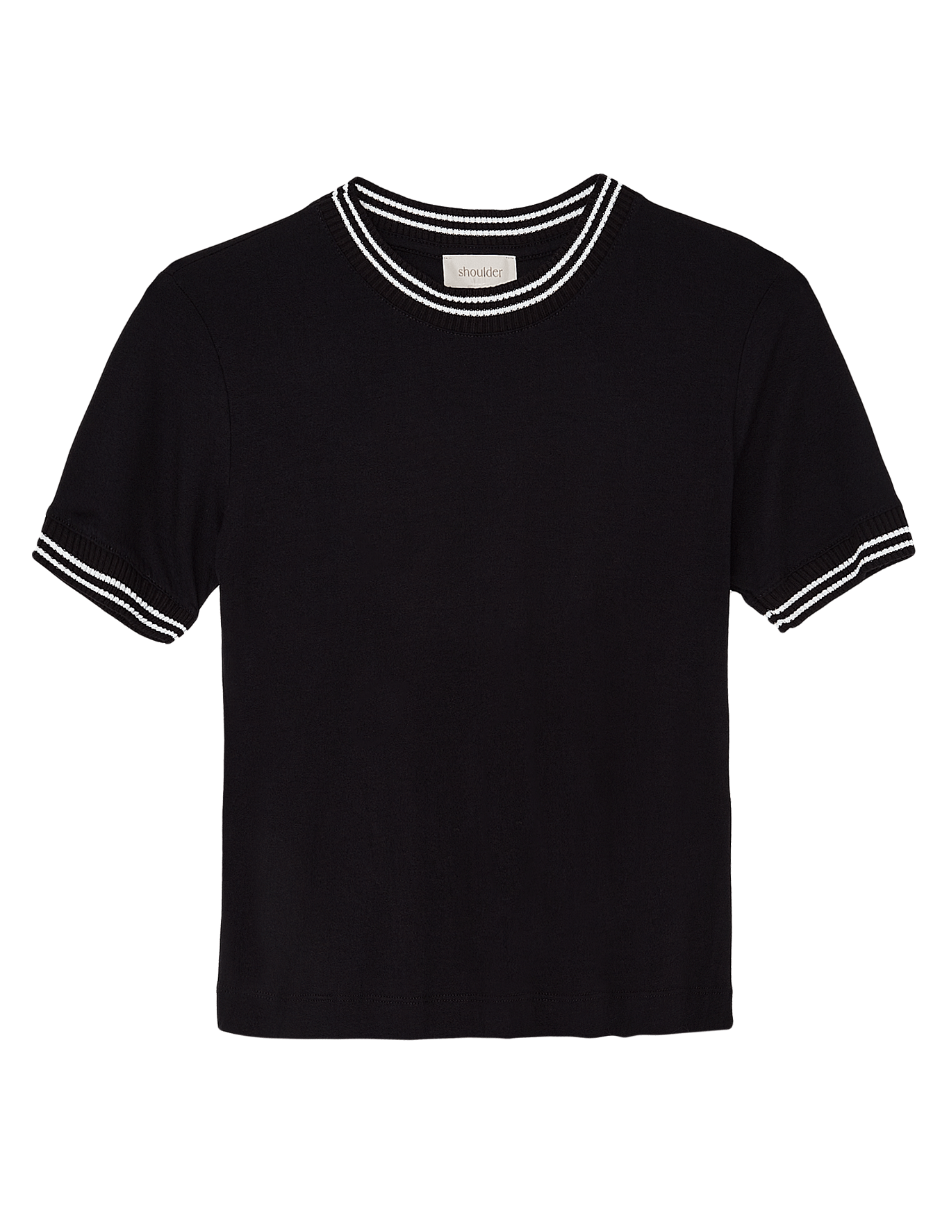 T-shirt retilínea preta - camisetas - SHOULDER