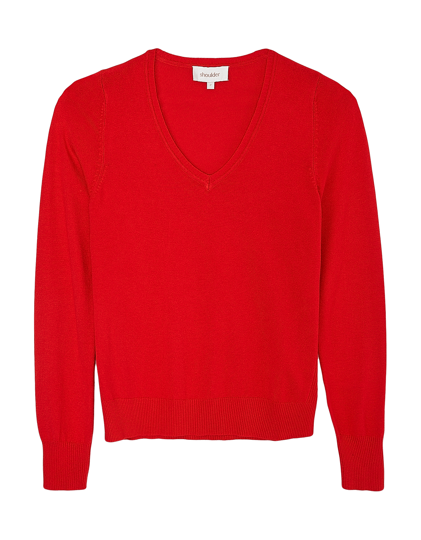 Blusa Tricot Básico Vermelho Blusas Shoulder 6264