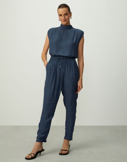 Calça slim amarração