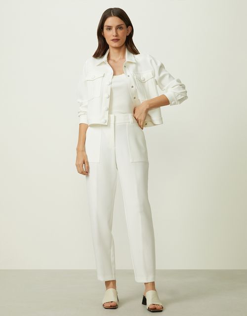 Calça alfaiatada slim off white