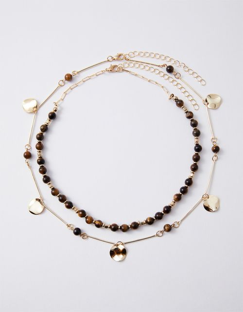 Conjunto de colares olho de tigre