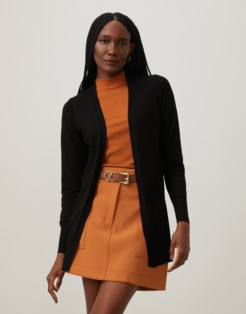 Cardigan tricot básico preto