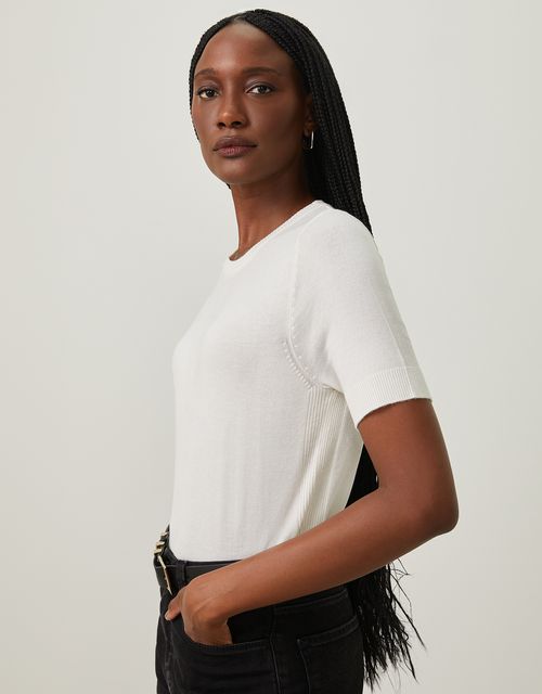 T-shirt tricot básico off white