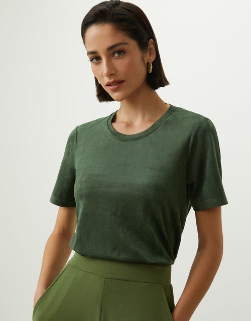 T-shirt suede militar