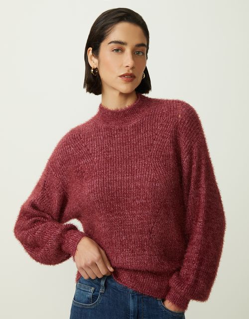Blusa tricot pelo framboesa