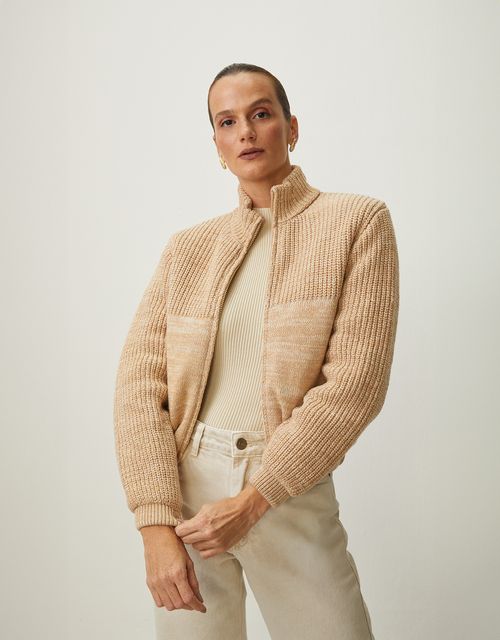 Jaqueta tricot mescla