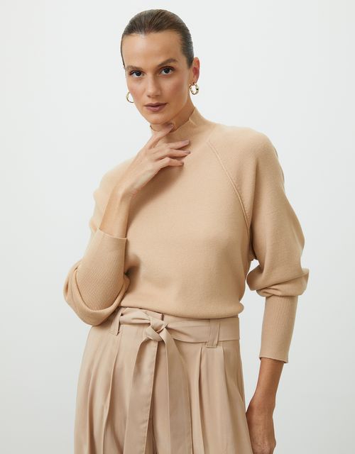 Blusa tricot pala khaki