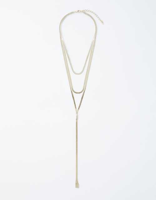 Colar gravatinha metal dourado