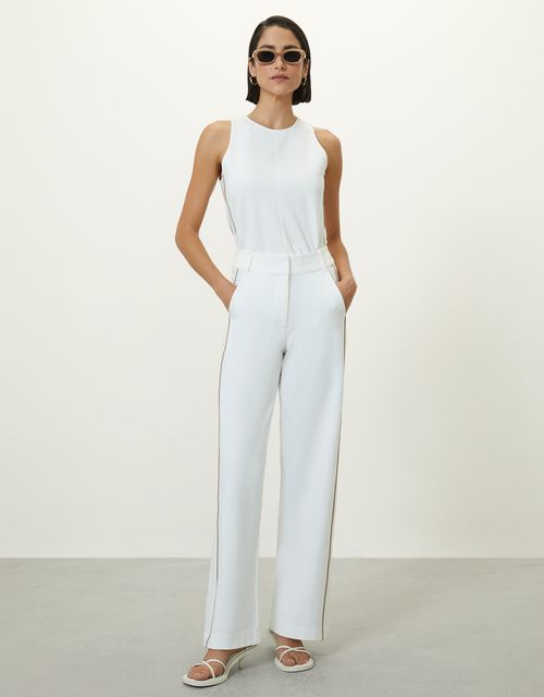 Calça friso alfaiataria off white 360
