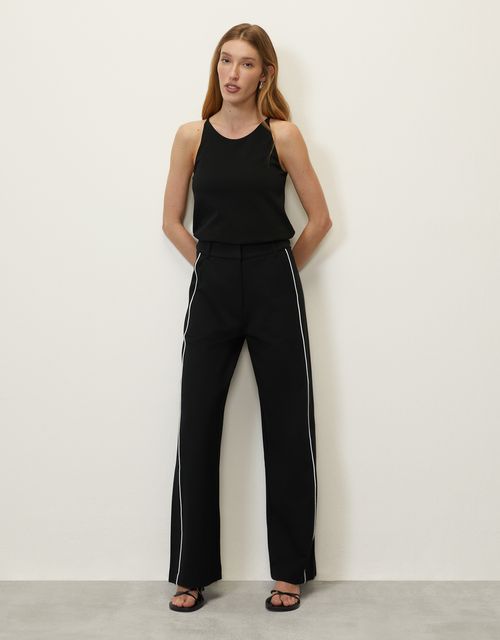 Calça friso alfaiataria preta 360