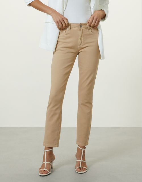 Calça jeans skinny color khaki