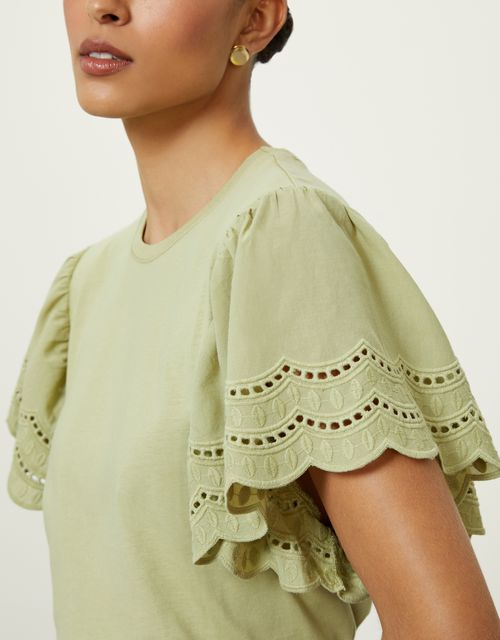 Blusa malha manga laise verde