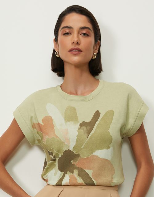 T-shirt flor aquarelada