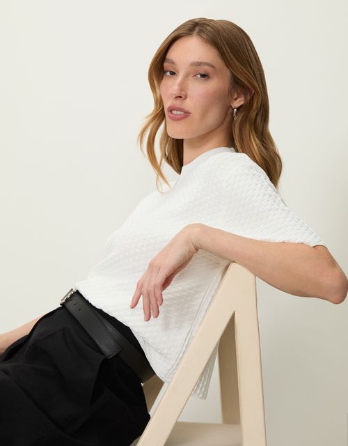 Blusa tricot textura off white