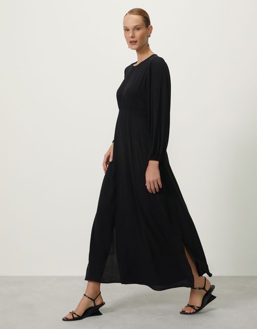 Vestido midi manga longa