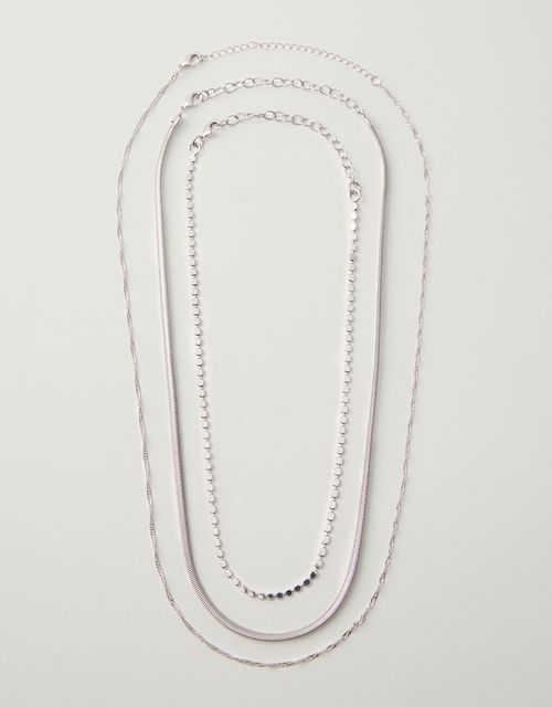Conjunto de colares delicados prata