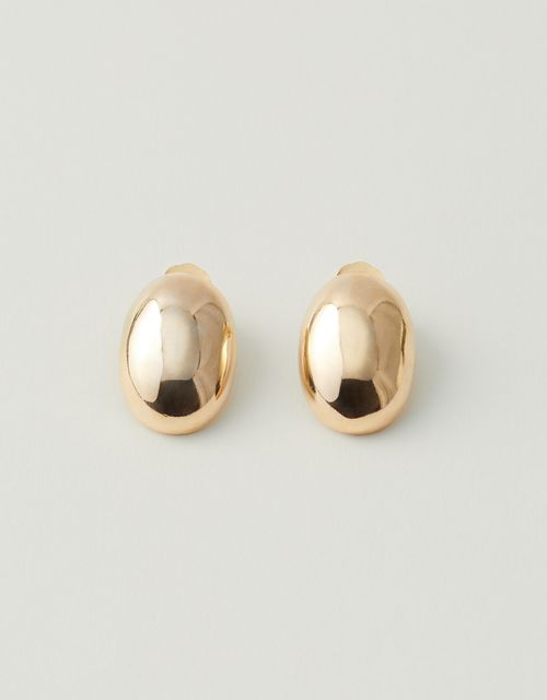 Brinco oval abaulado dourado