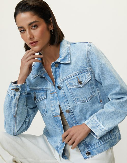 Jaqueta jeans recortes