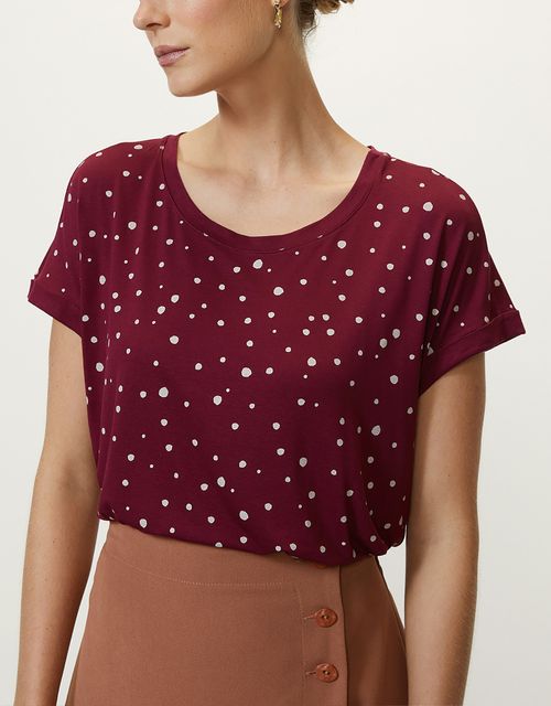 T-shirt poá aquarela hibisco