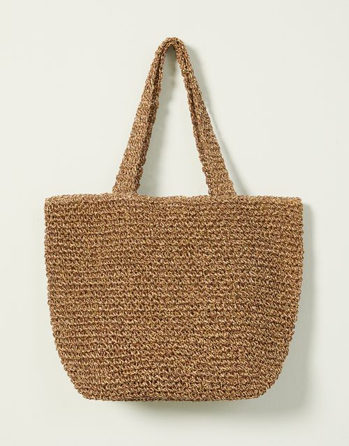 Bolsa palha lurex dourada