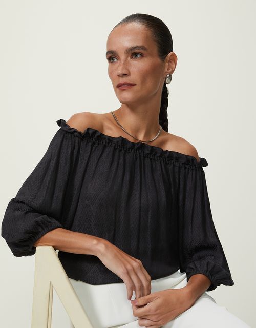 Blusa ciganinha cobra acetinada
