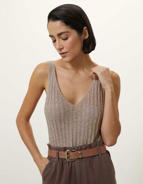 Regata tricot textura fumê