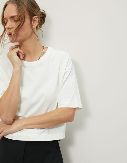 T-shirt boxy algodão