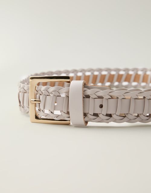 Cinto largo tressê off white