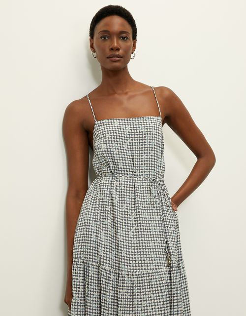 Vestido midi vitrais azul