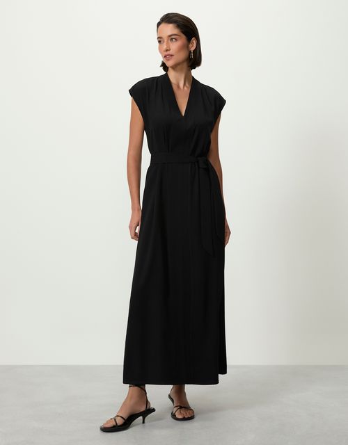 Vestido reto com cinto