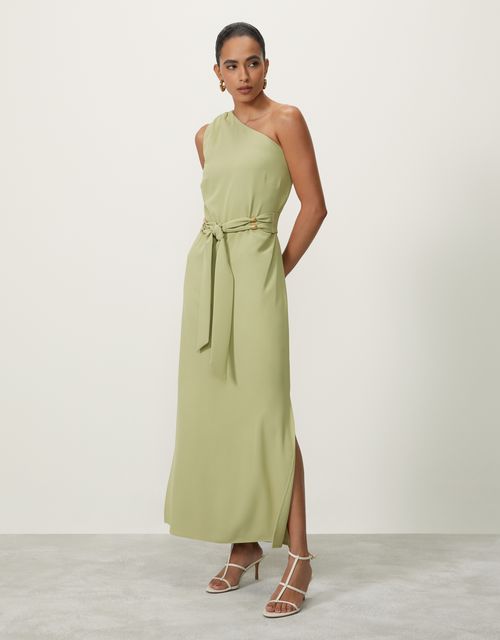Vestido evasê um ombro só