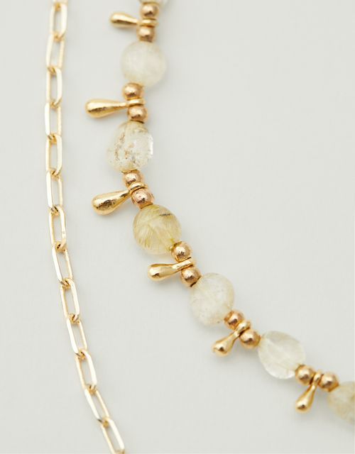 Conjunto de colares pedras citrino