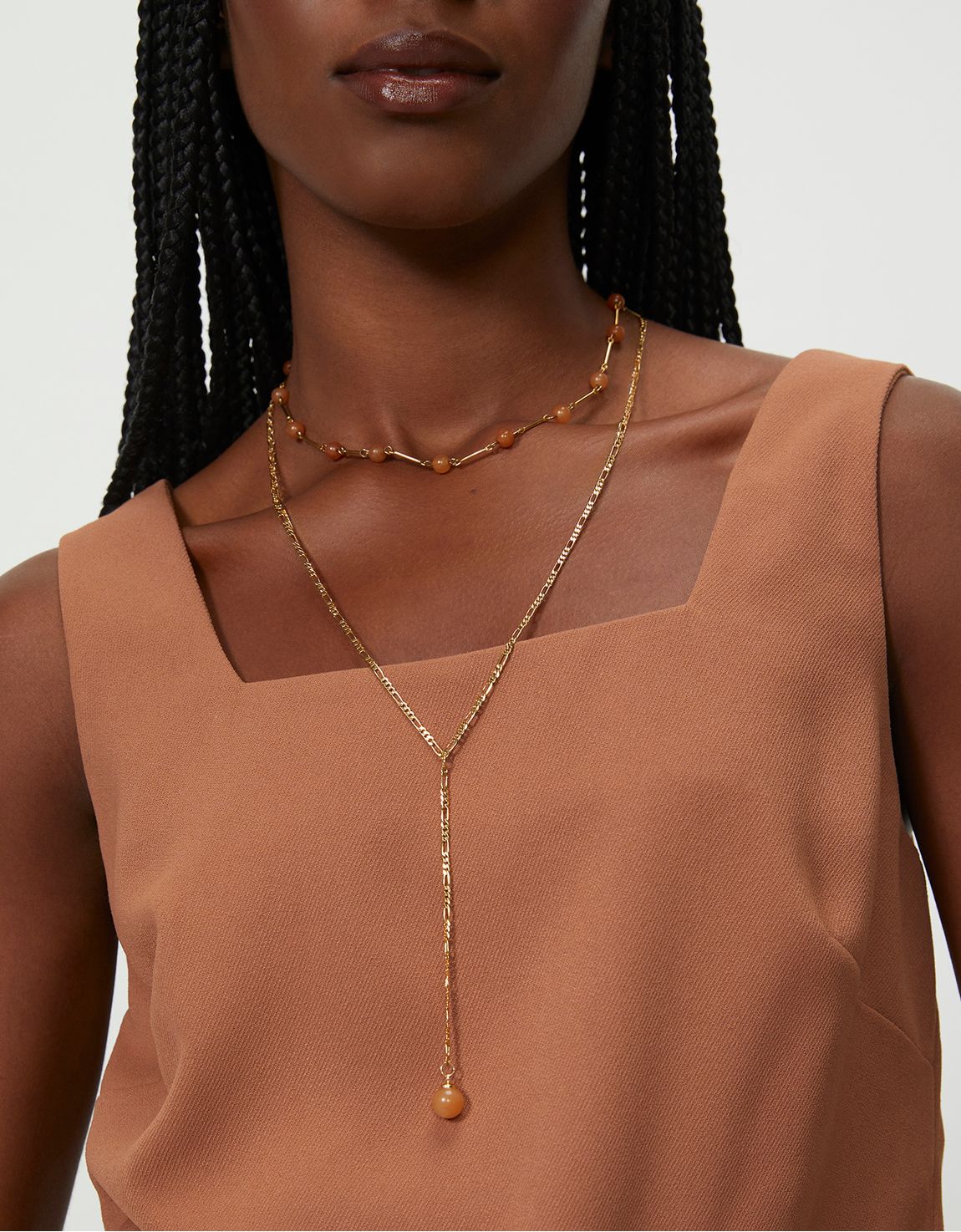 Conjunto de colares pedras calcita
