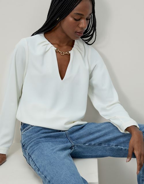 Blusa detalhe gola