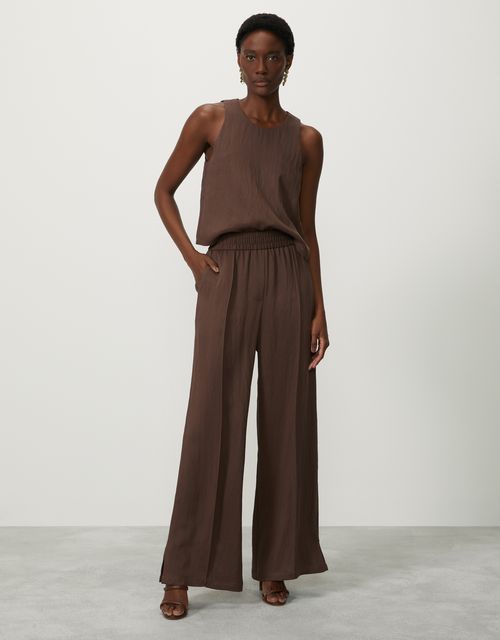 Calça elástico cintura marrom