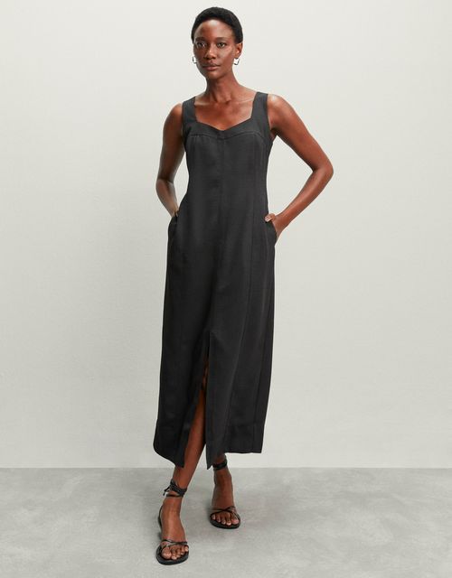 Vestido recortes preto