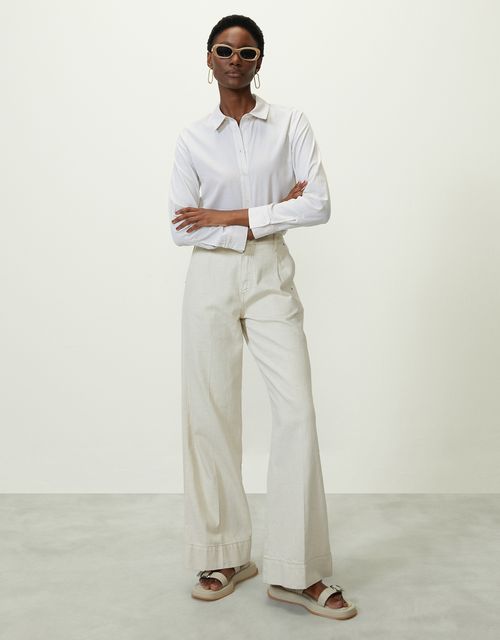 Calça wide sarja