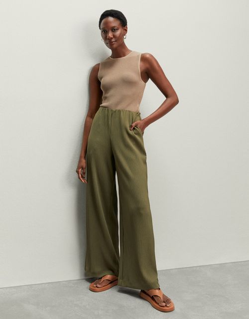 Calça pantalona plissado 360