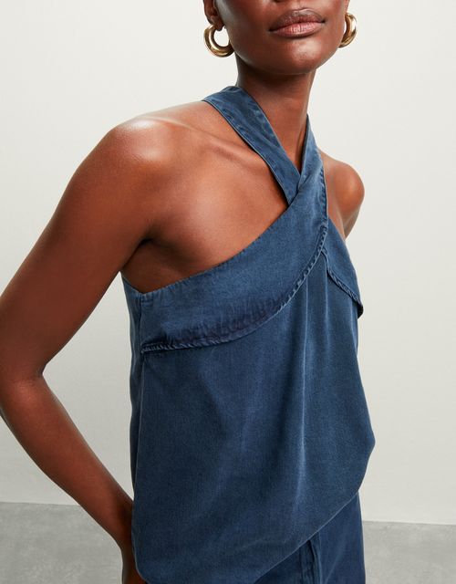 Blusa decote transpasse liocel jeans