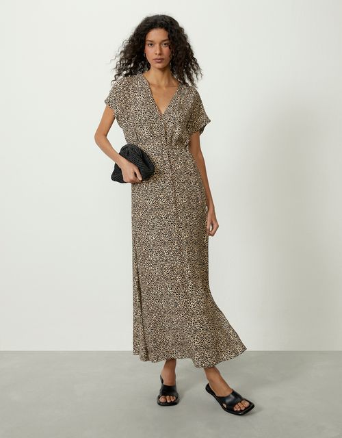 Vestido kaftan onça clara pequena